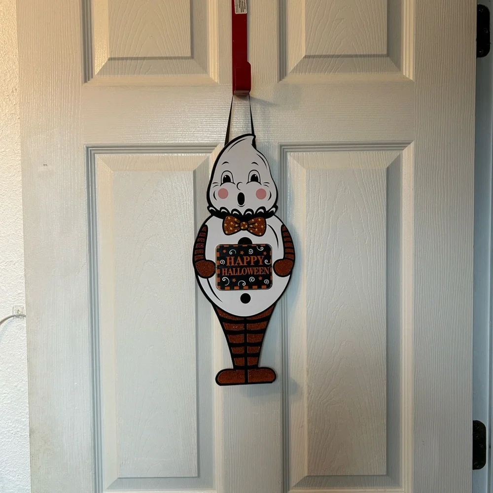Halloween Ghost Wall Decor NEW spinner message BOO happy Halloween